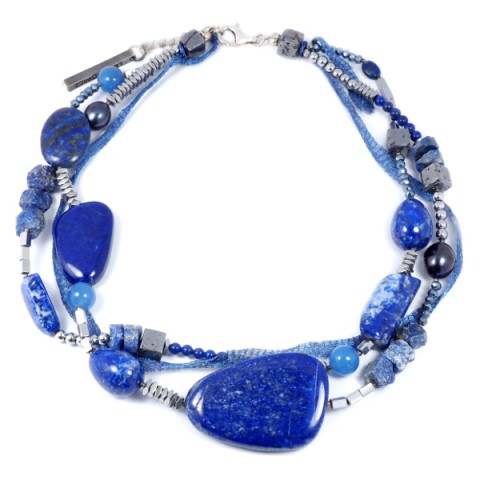 Lewanowicz ROLLING STONES SHORT NECKLACE MADE WITH LAPIS